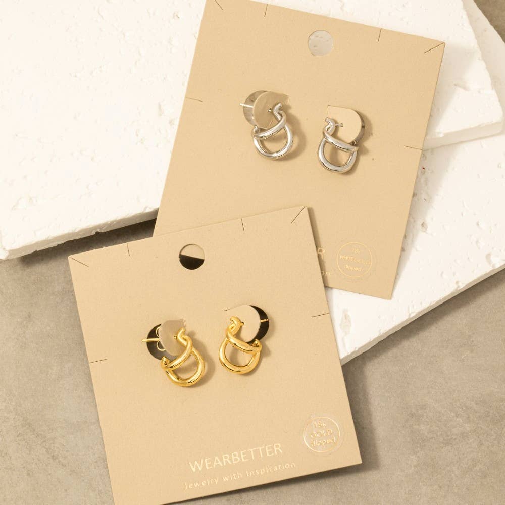 Gold Dipped Double Layered Hoop Earrings - Proper