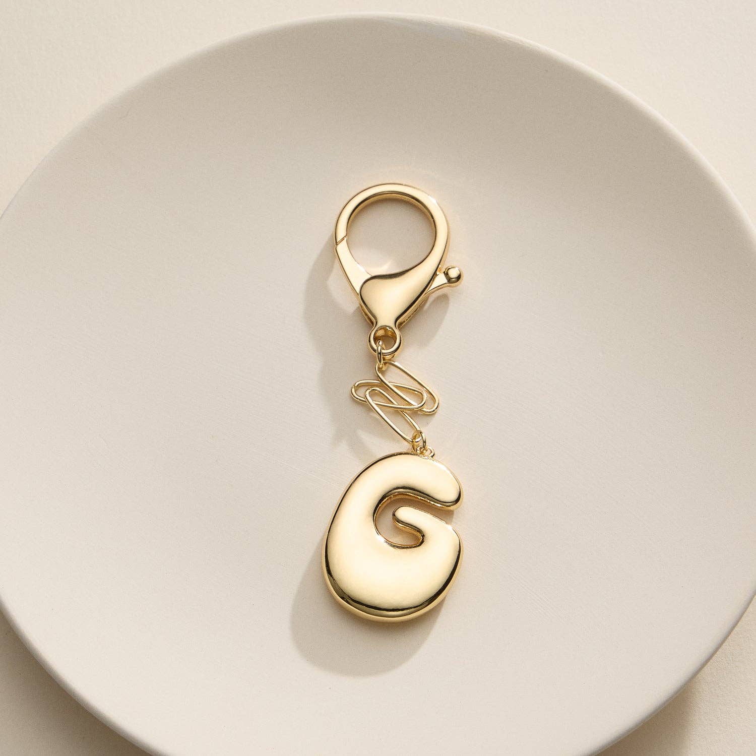 Bubble Letter Initial Keychain - Proper