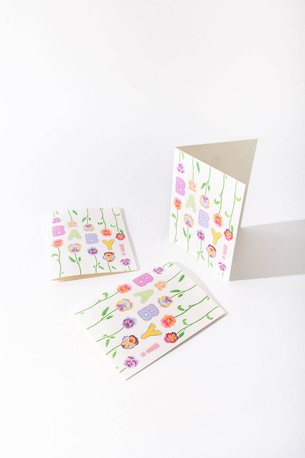 Pansies Baby Card - Proper