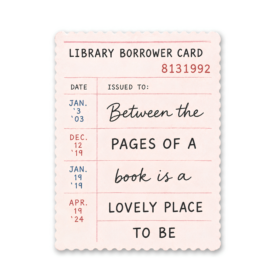 Library Card Quote Sticker