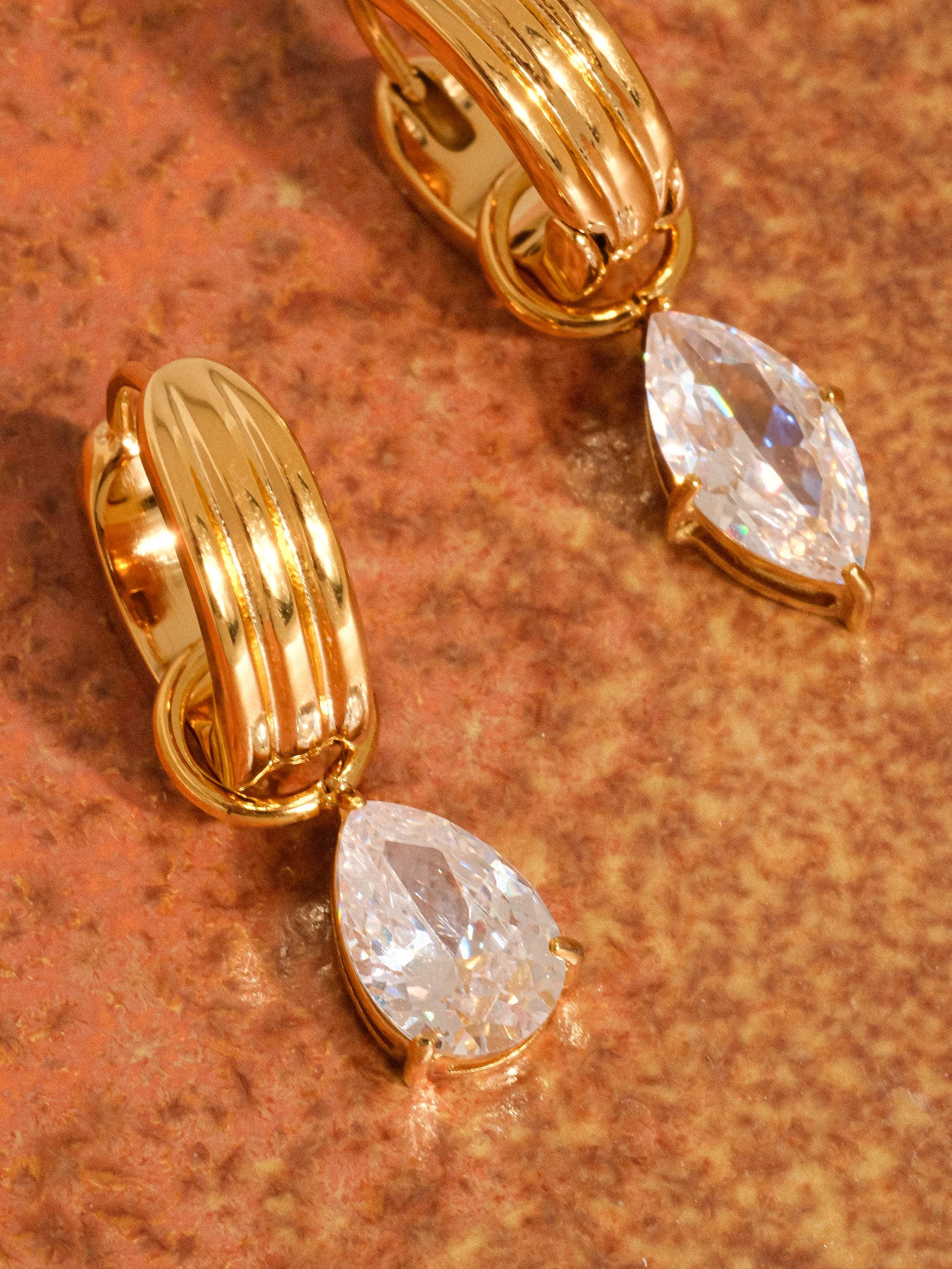 Saffron CZ Mismatch Earrings
