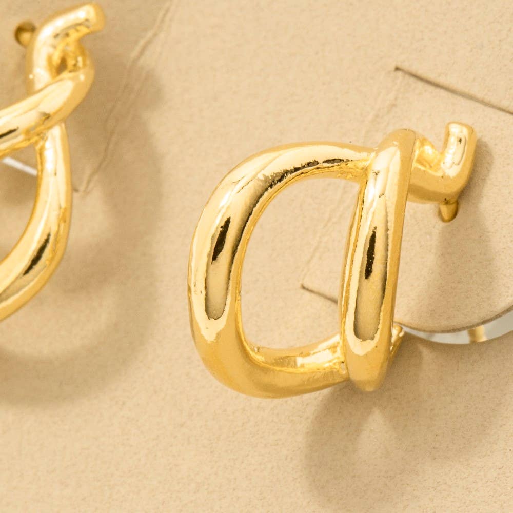 Gold Dipped Double Layered Hoop Earrings - Proper