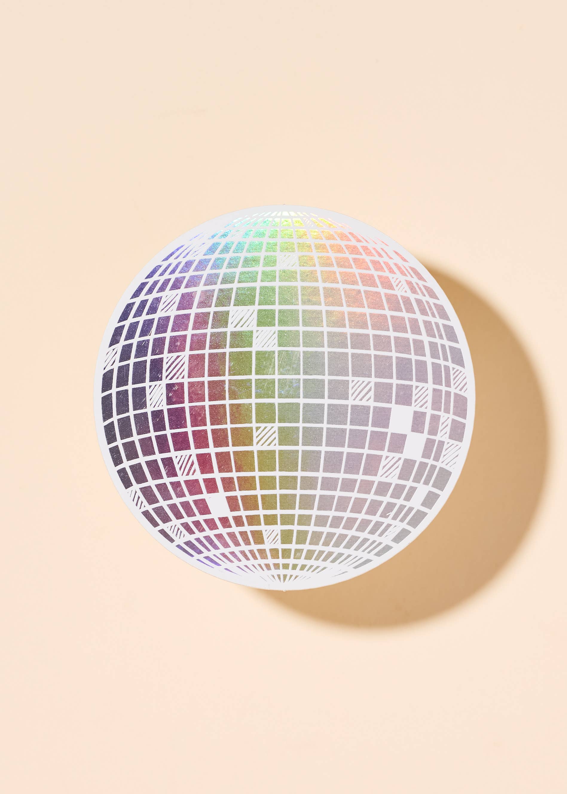 Rainbow Holographic Disco Ball Sticker - Proper