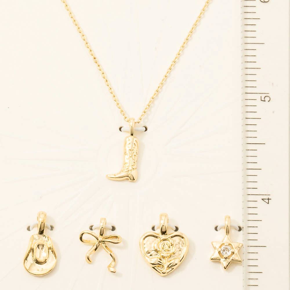 Western Cowboy Boots Swappable Pendant Necklace - Proper