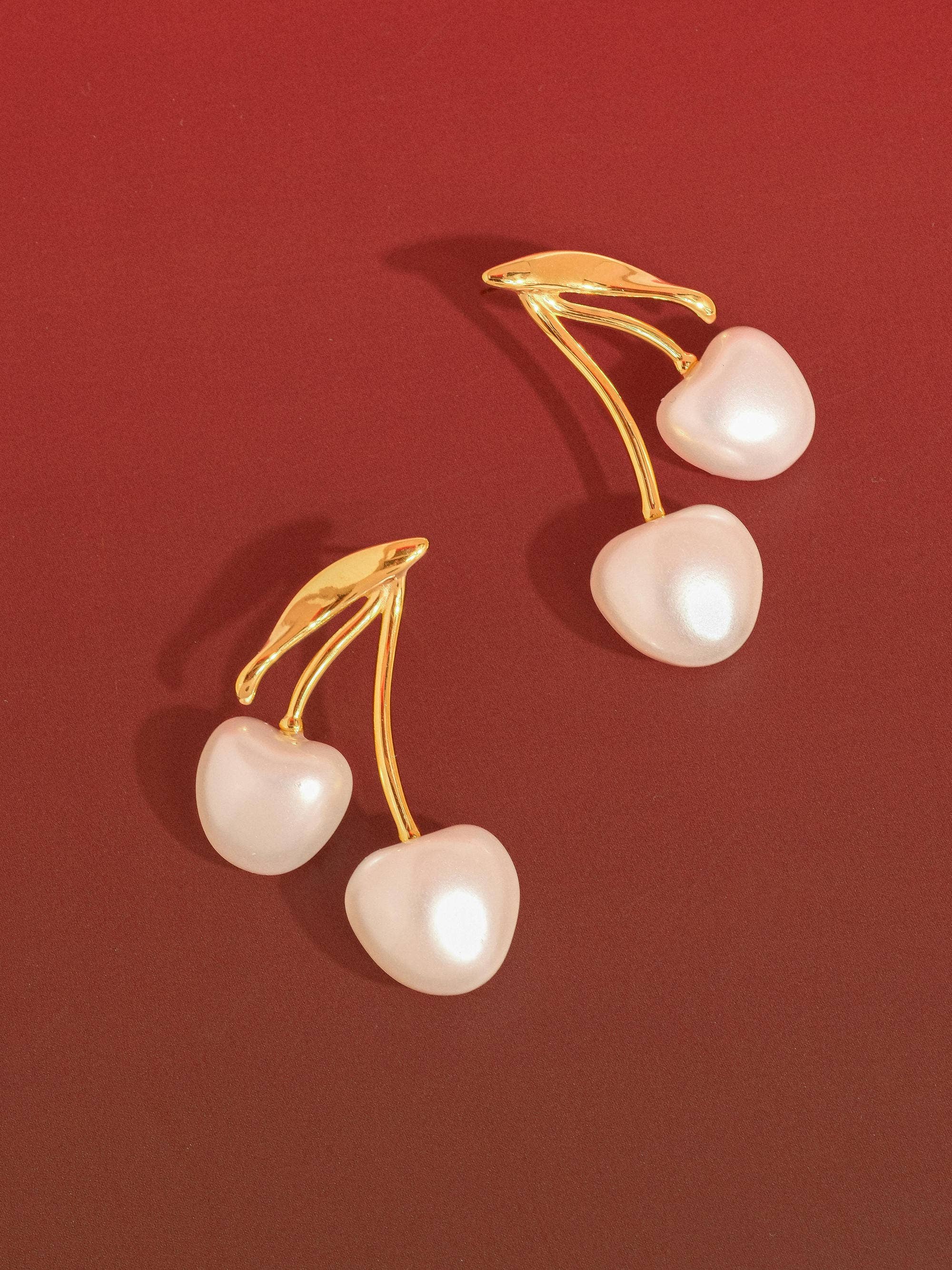 Chérie Pearl Cherry Earrings