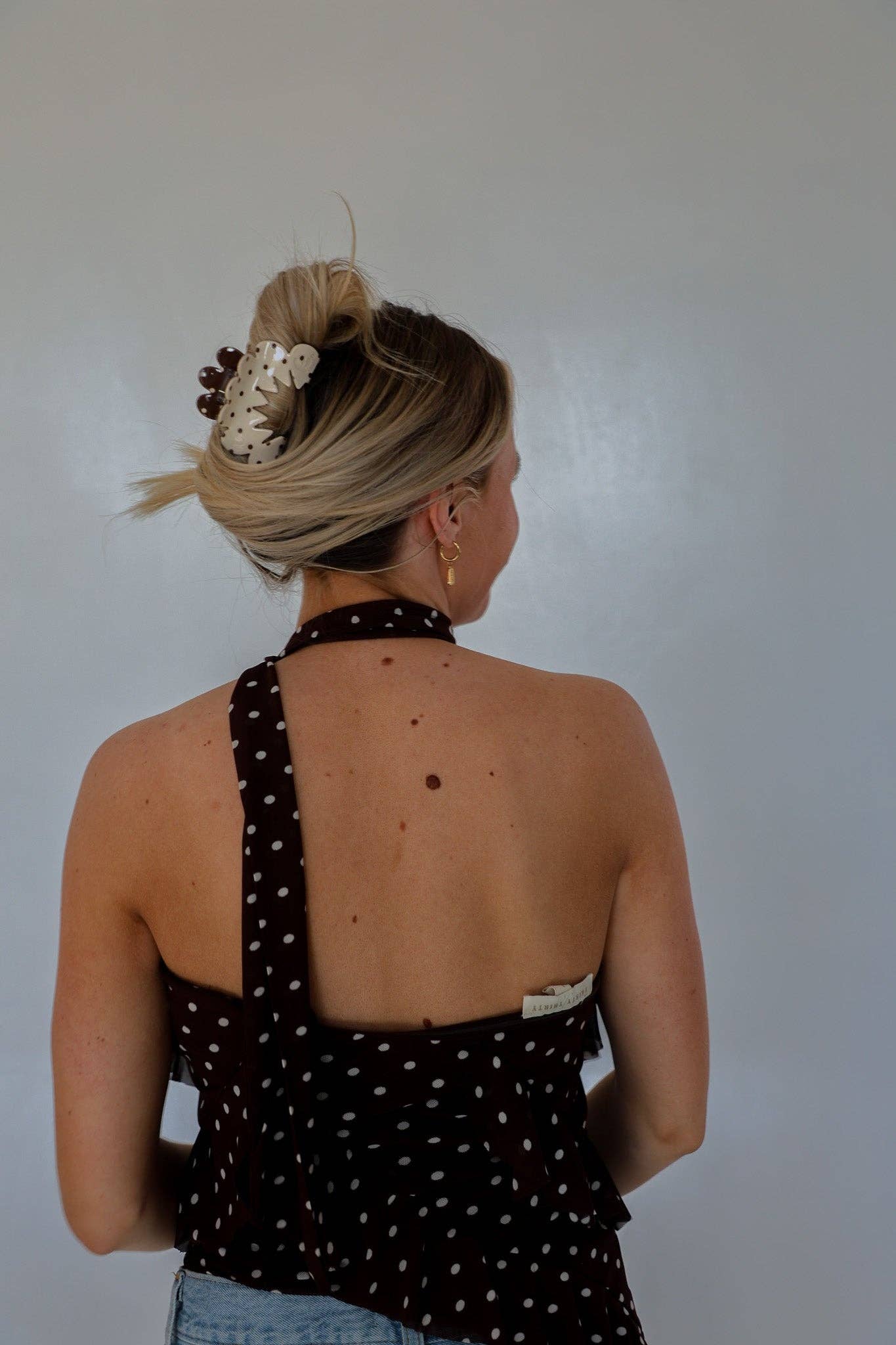 Brown & Cream Petal Arch Claw Clip - Proper