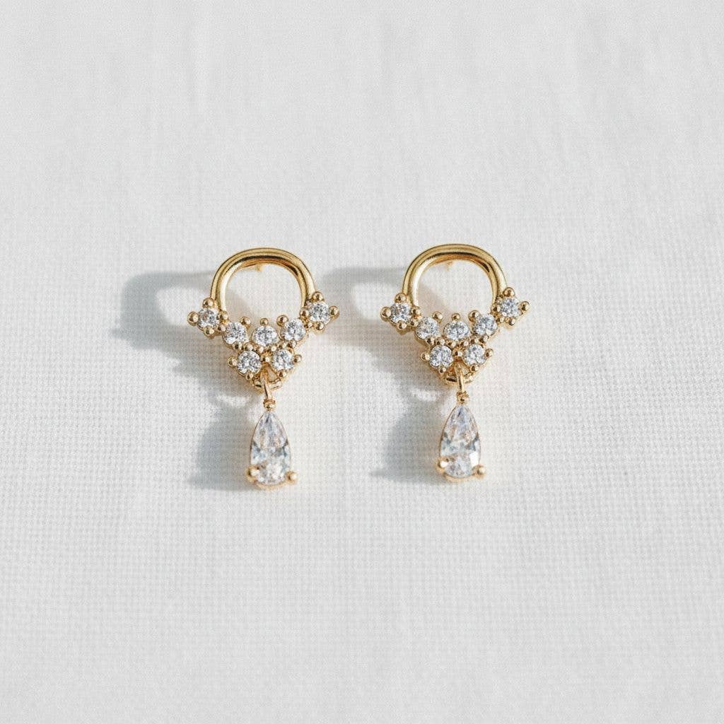 CZ Ornate Drop Earrings