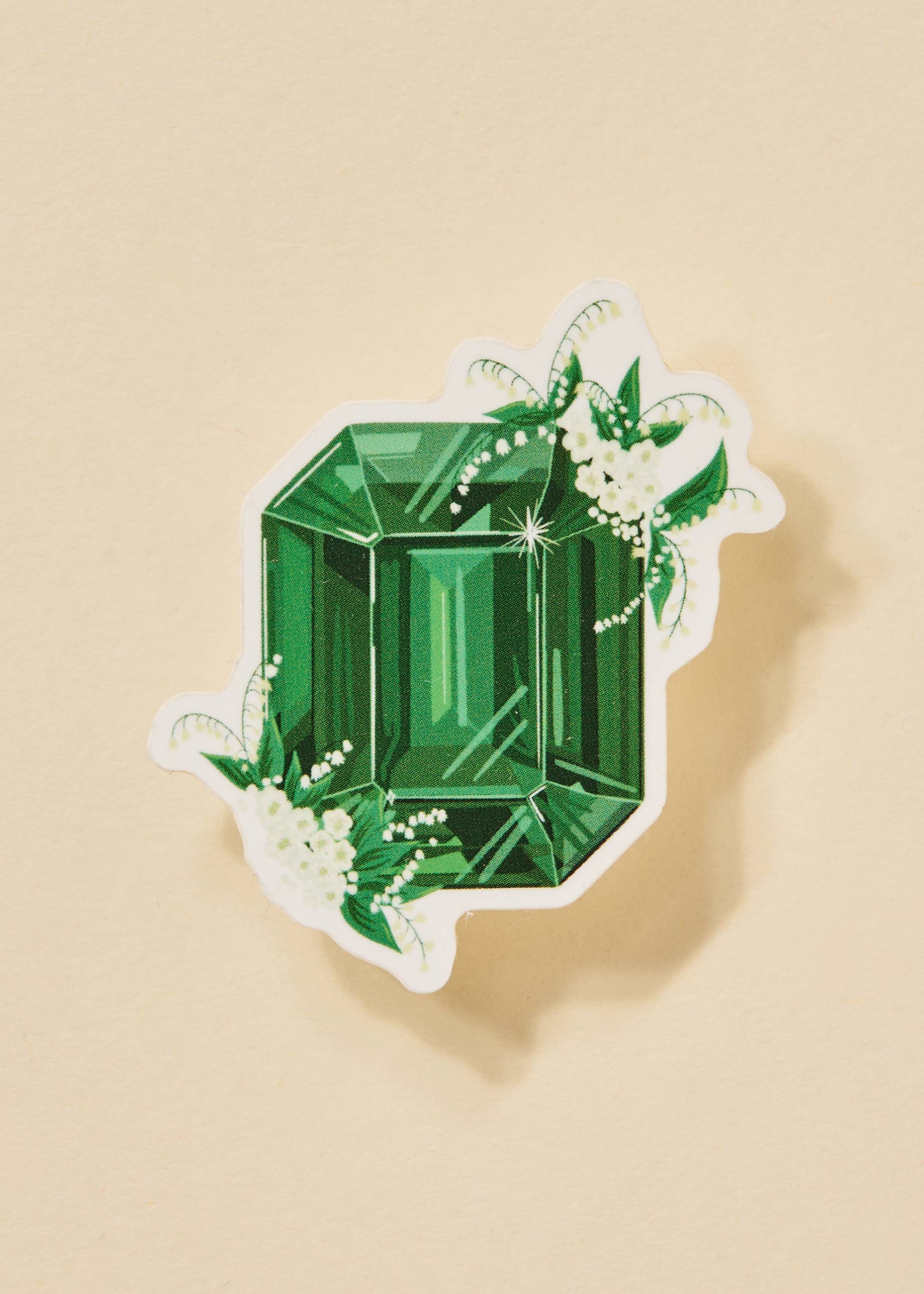 Emerald Floral Gemstone Sticker - Proper