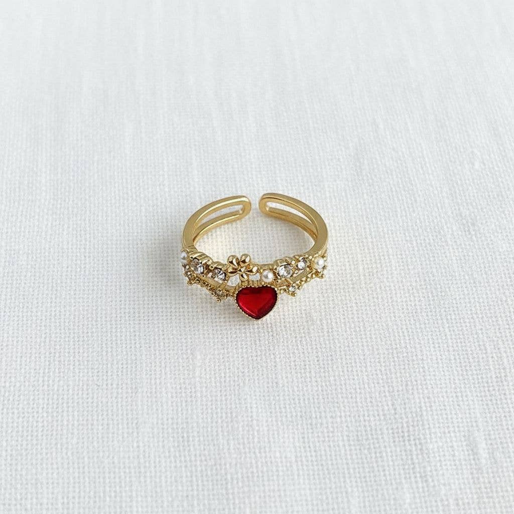 Heart-Shaped Gemstone Ring