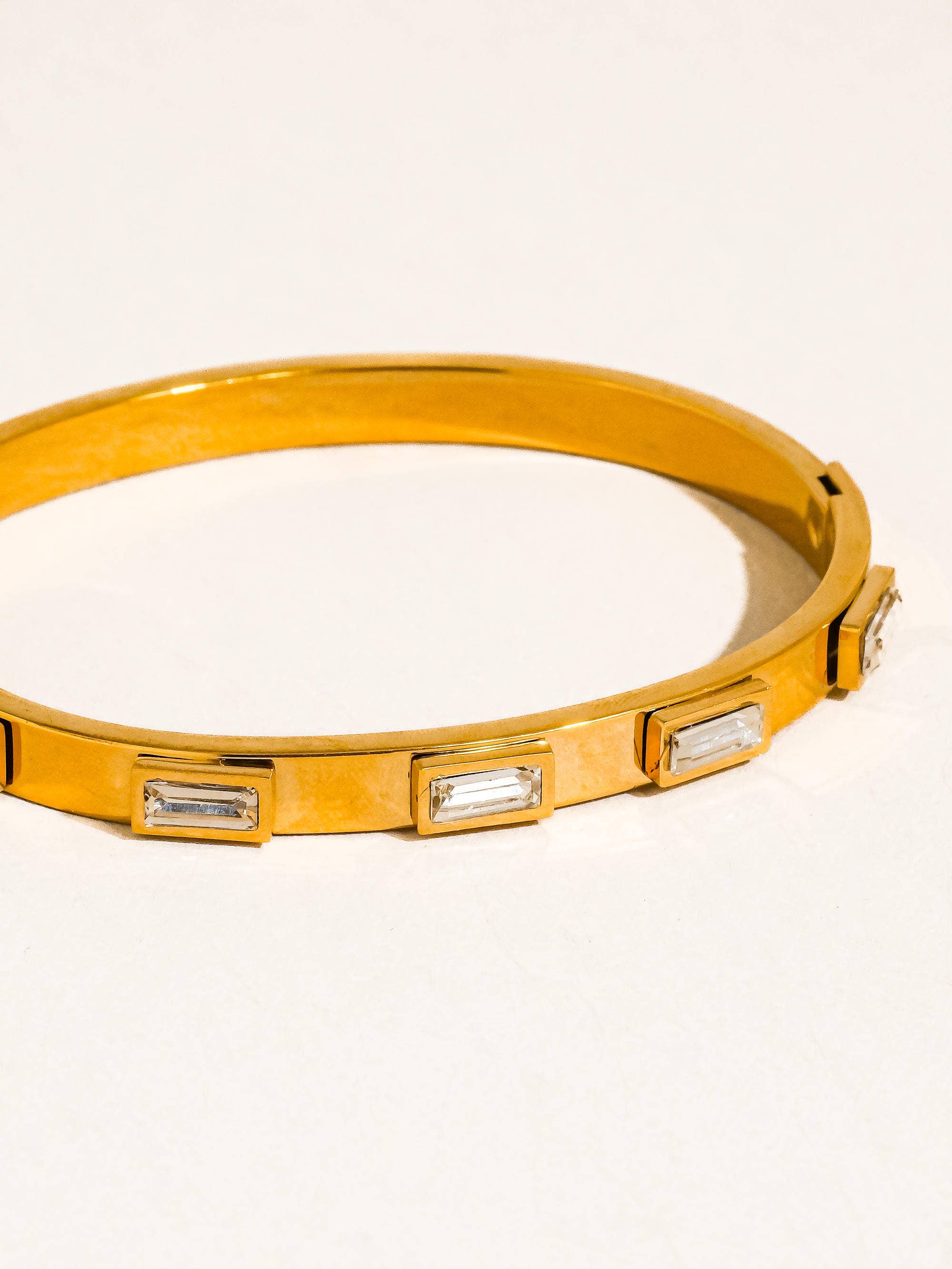 Tanith Baguette CZ Bangle Bracelet - Proper