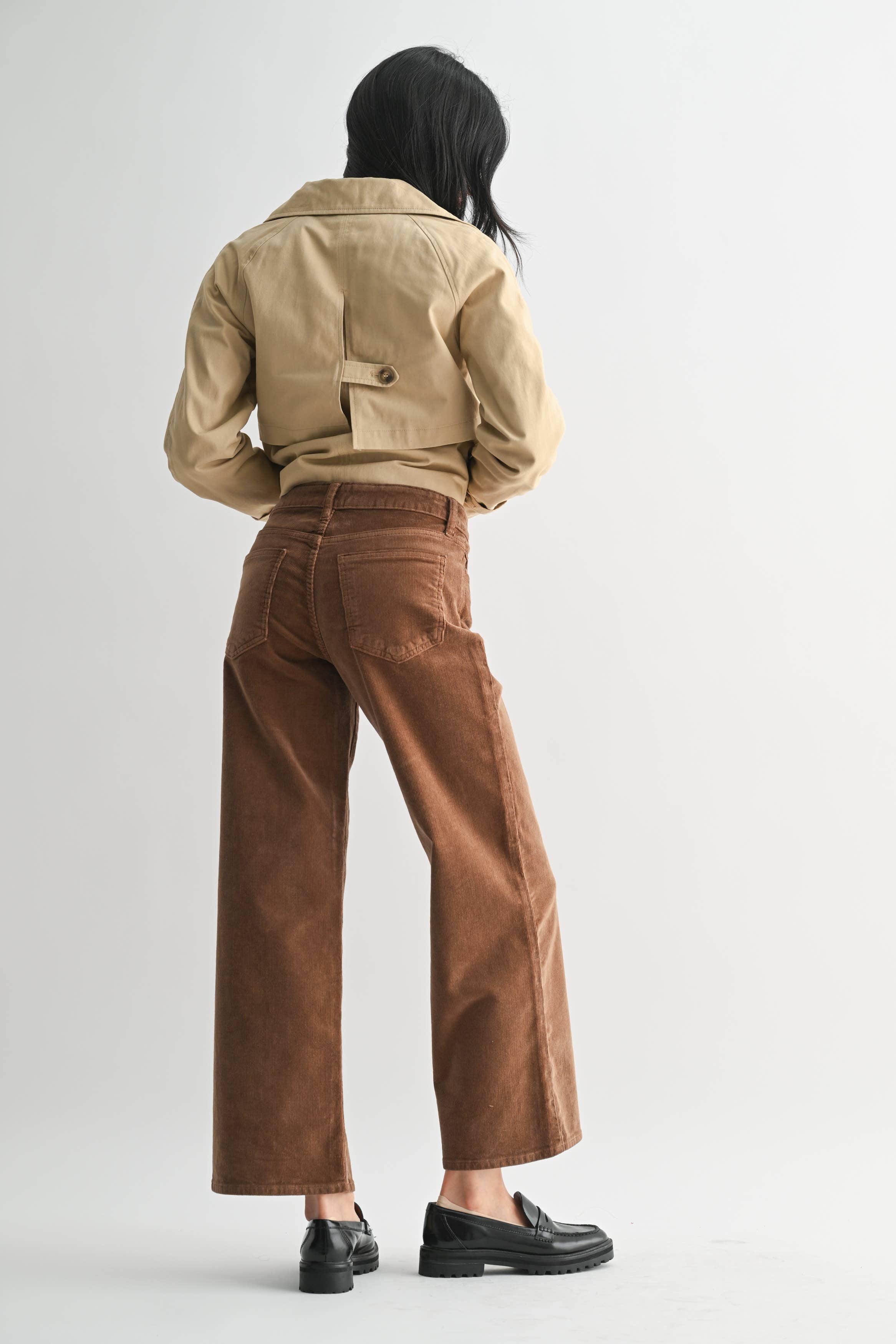 DP500-C - DK KHAKI - Wide Leg Corduroy - Proper