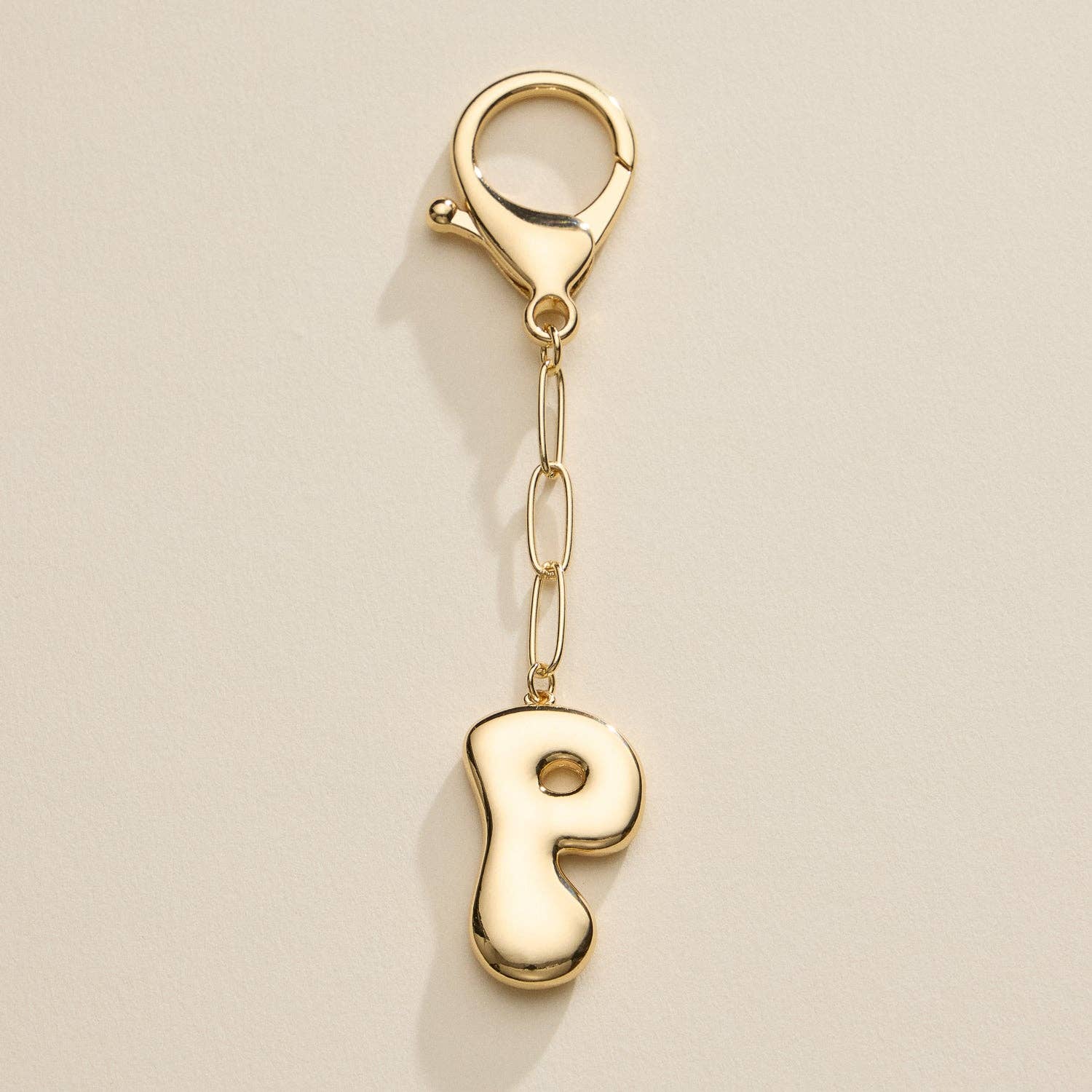 Bubble Letter Initial Keychain - Proper