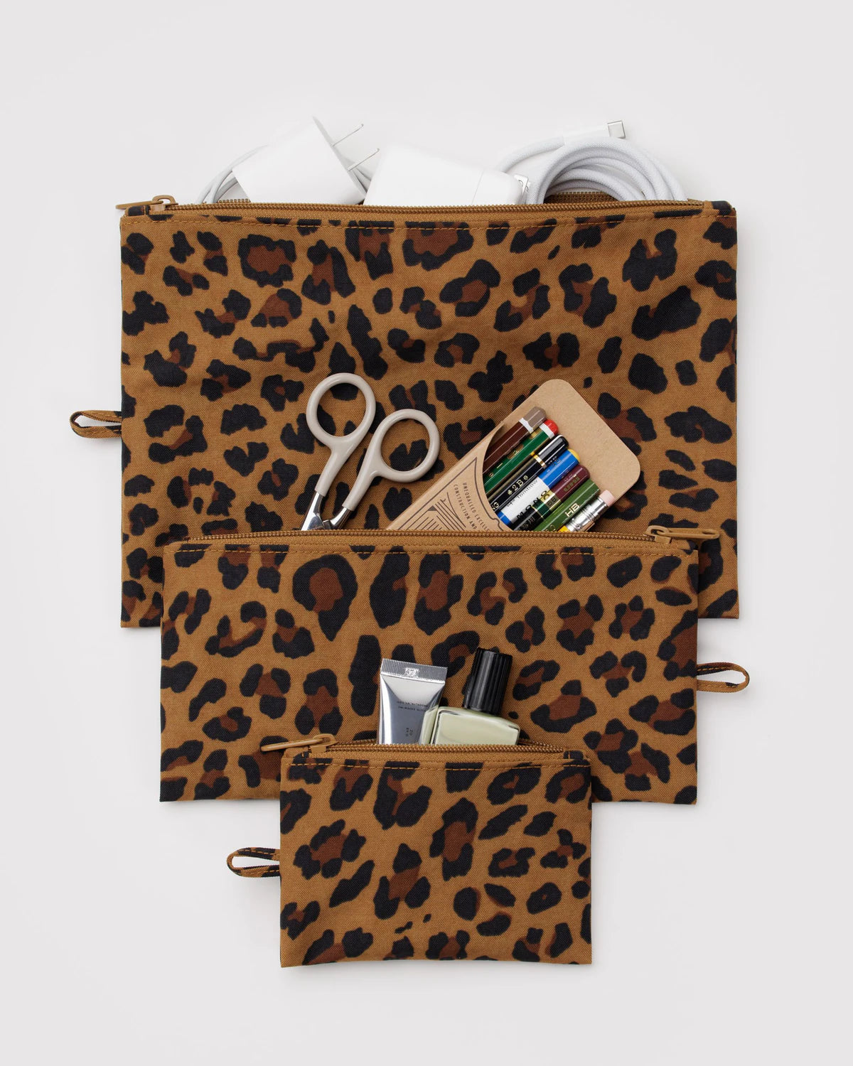 Baggu Flat Pouch Set - Leopard - Proper