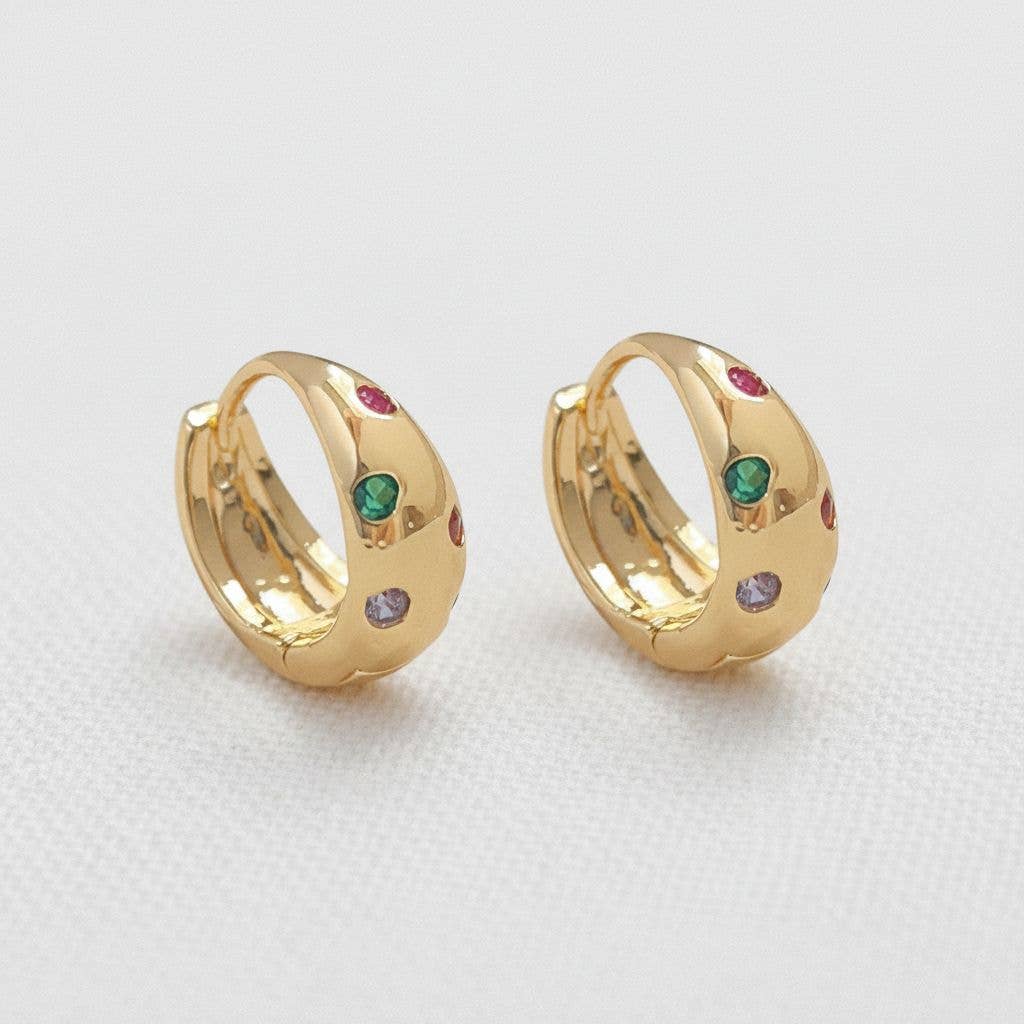Chic Gemstone Hoop Earrings
