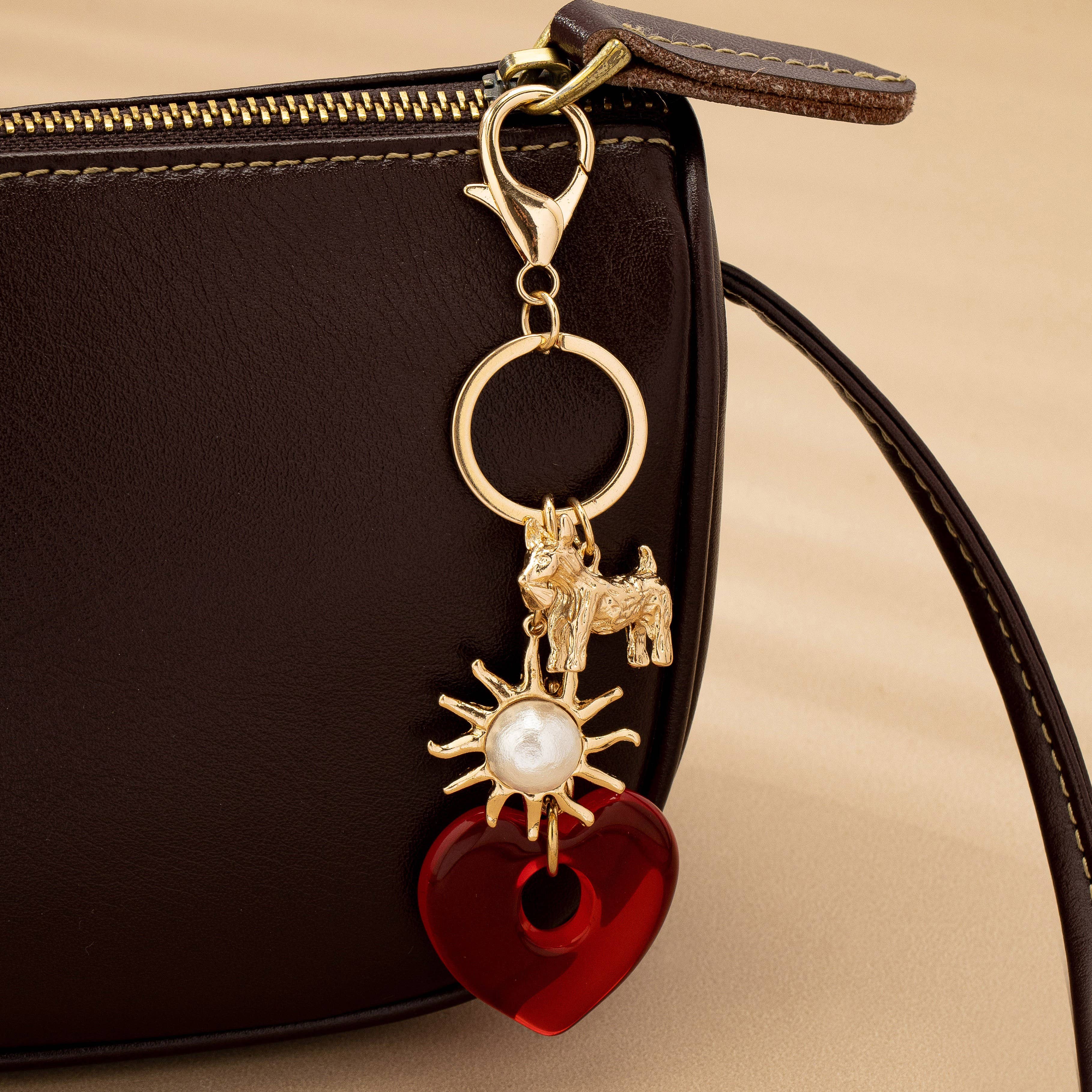 Heart Dog Bag Charm