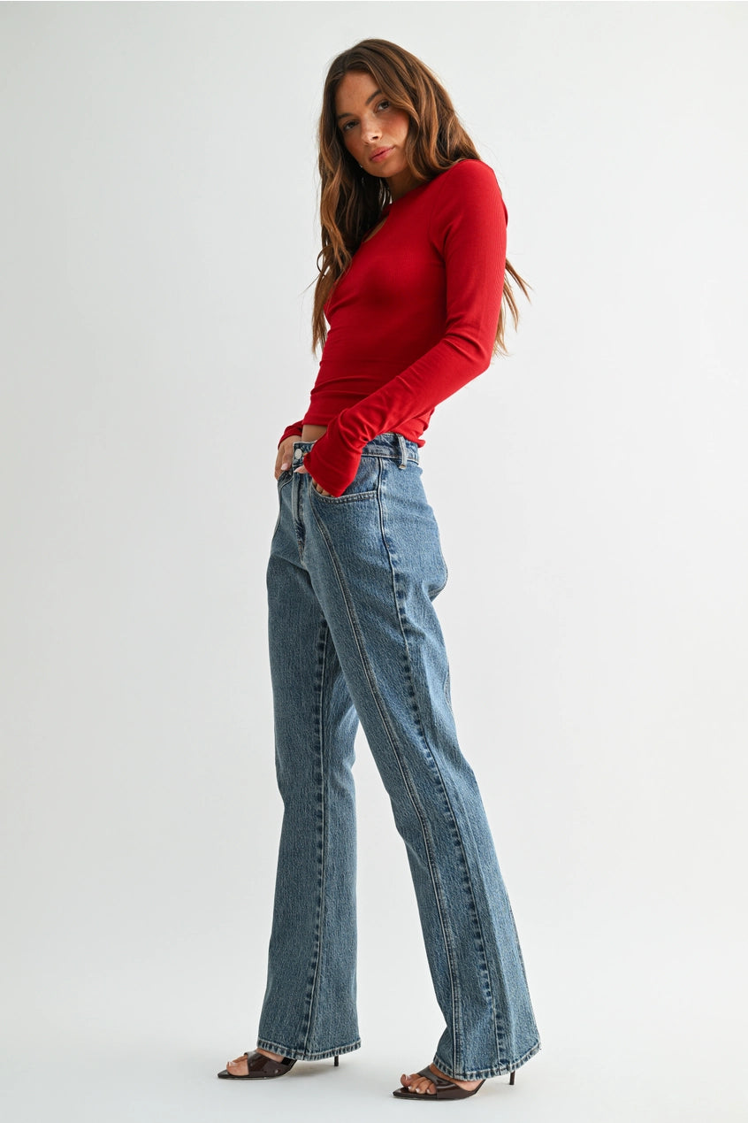 Seamed Bootcut Jeans