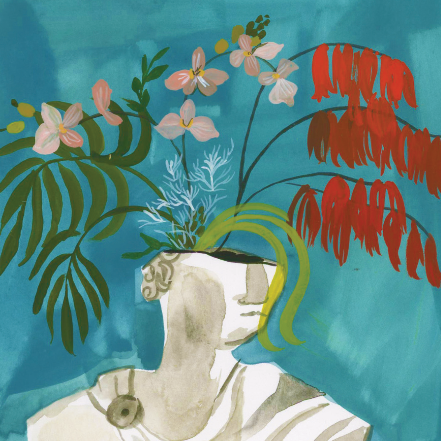 Flora Blue Greeting Card - Proper