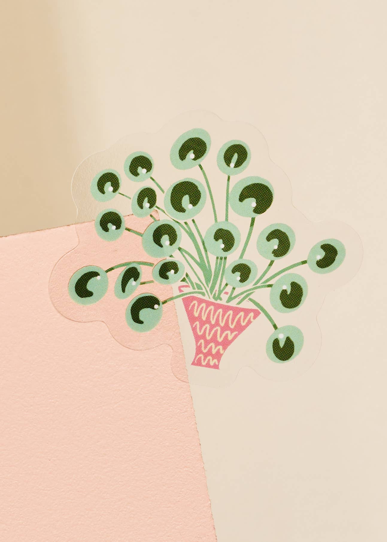 Pilea Houseplant Transparent Sticker - Proper