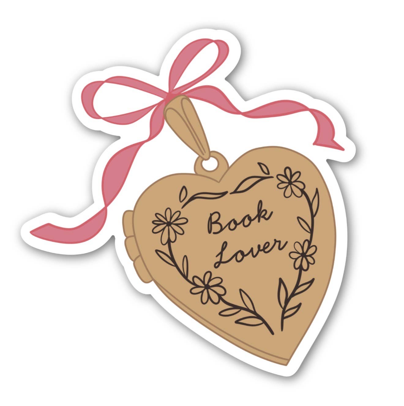 Book Lover Heart Locket Sticker - Proper