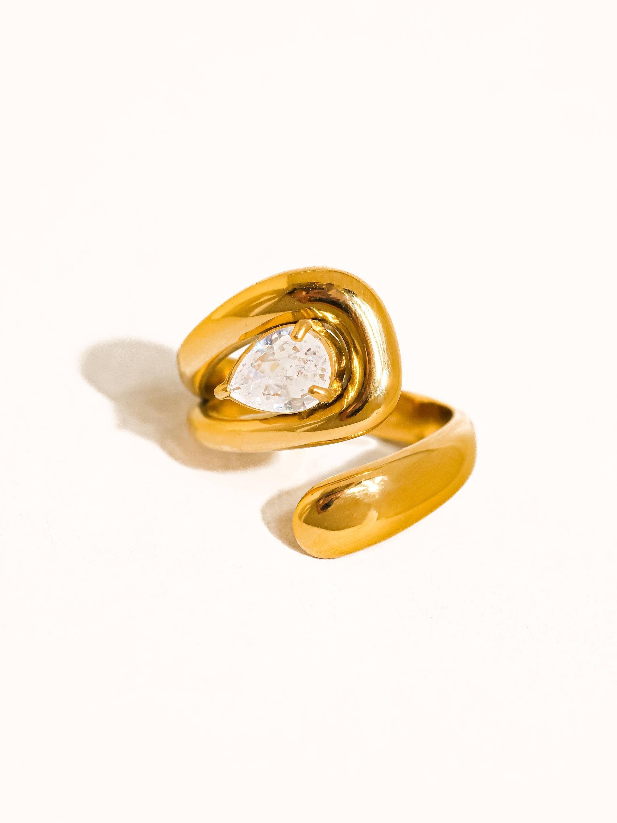 Ronnie 18K Gold Non-Tarnish Wrap CZ Ring - Proper