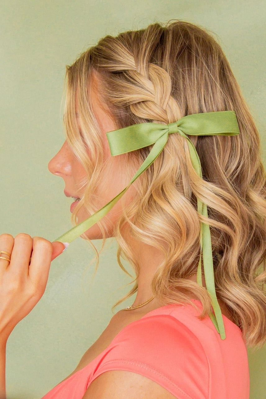 Satin Ribbon Long Bow Clip - Proper
