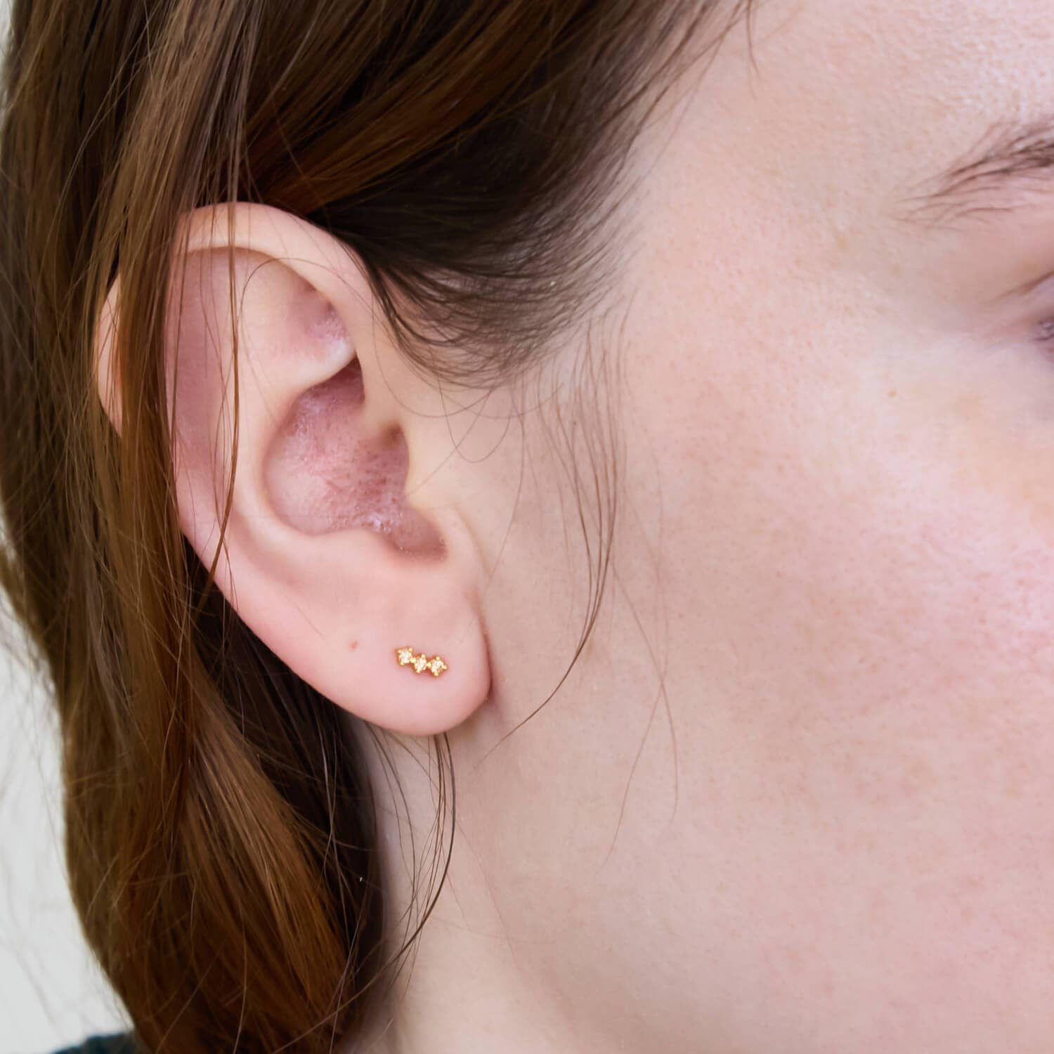 Champagne CZ Gold Bar Earrings - Proper