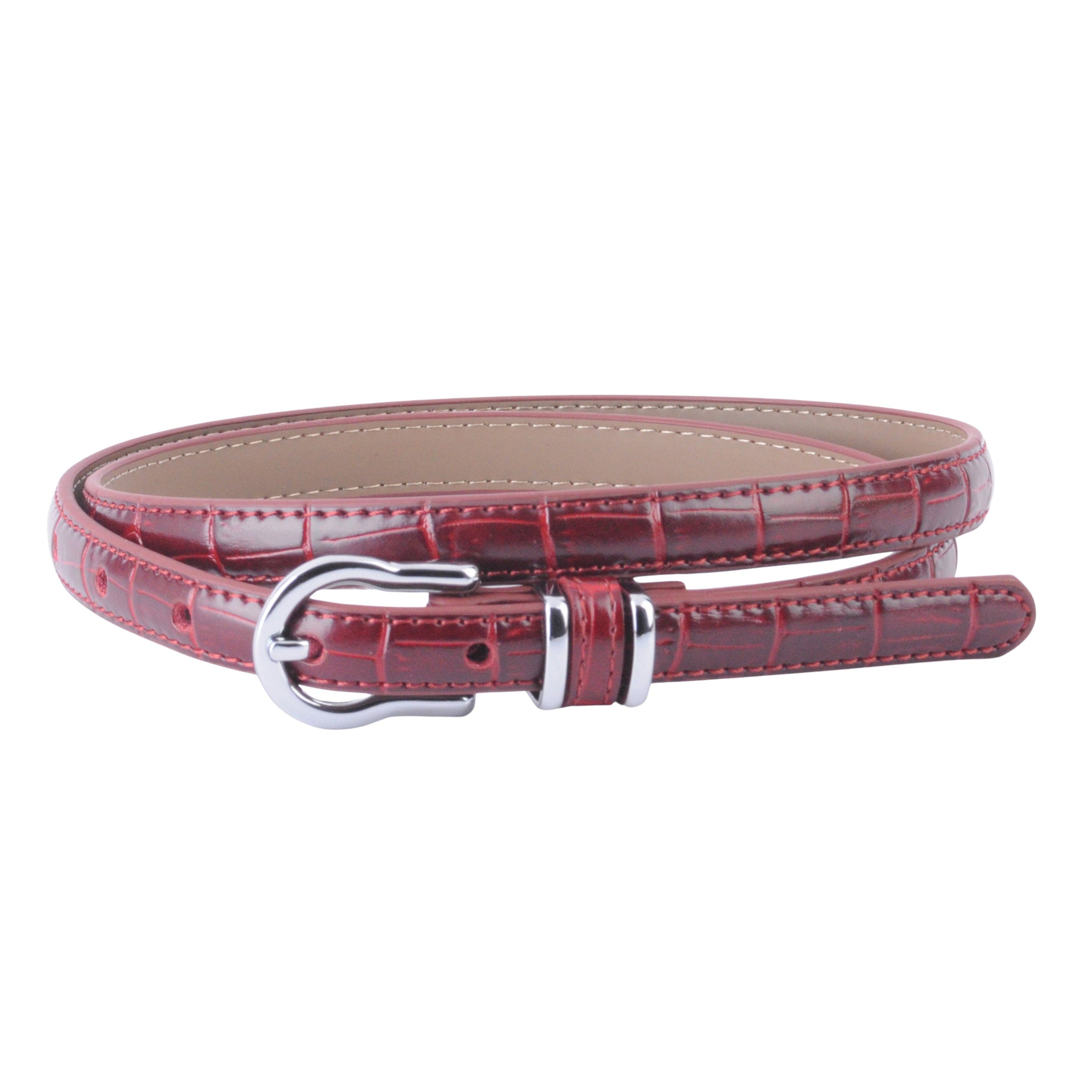 Skinny Croco Belt with Equestrian Buckle - Proper