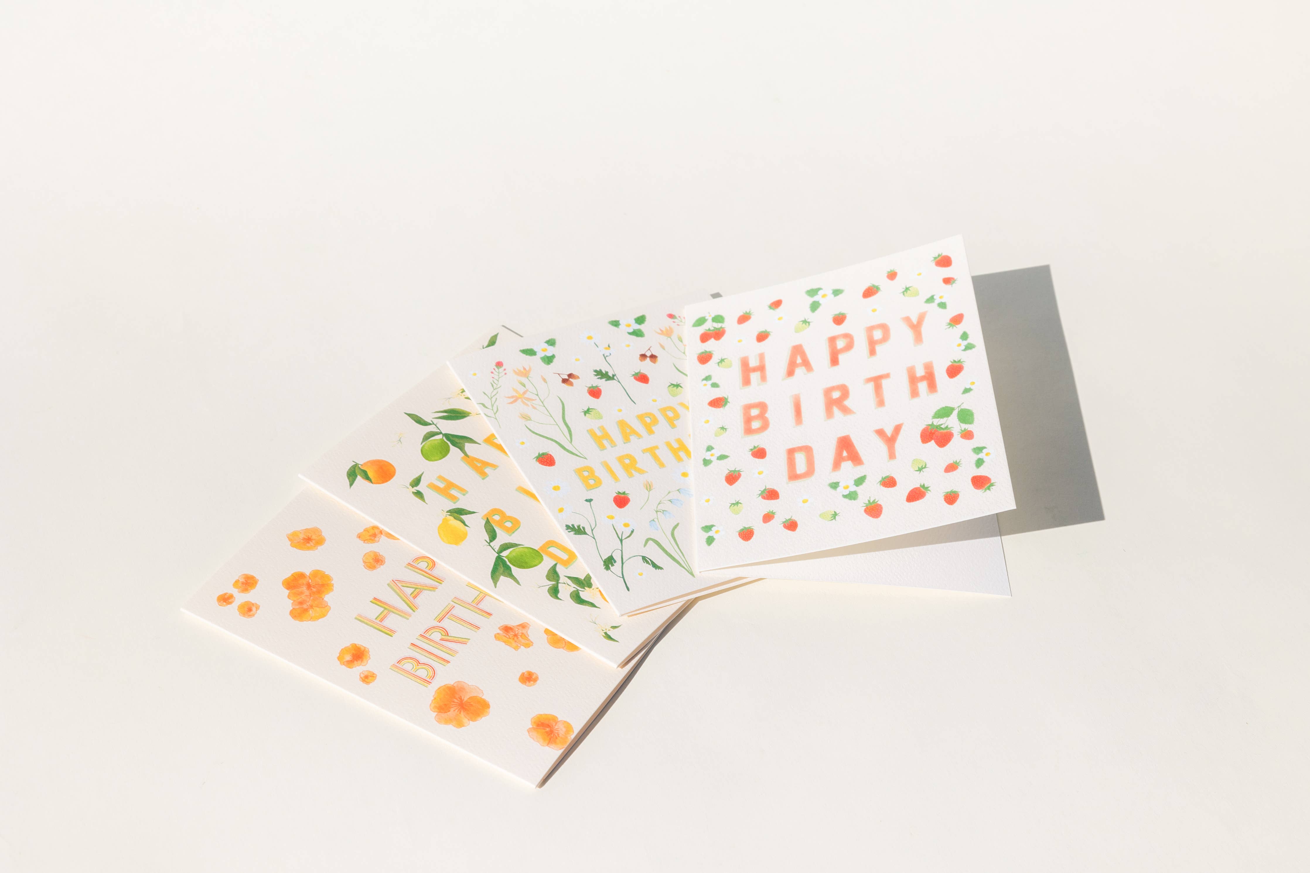 Strawberries Birthday Card - Proper