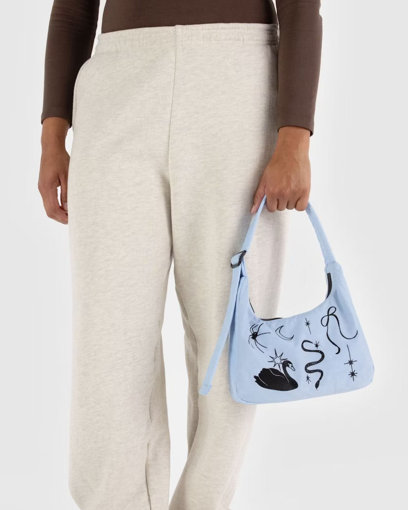 Baggu Mini Nylon Shoulder Bag - Embroidered Ballet Icons - Proper