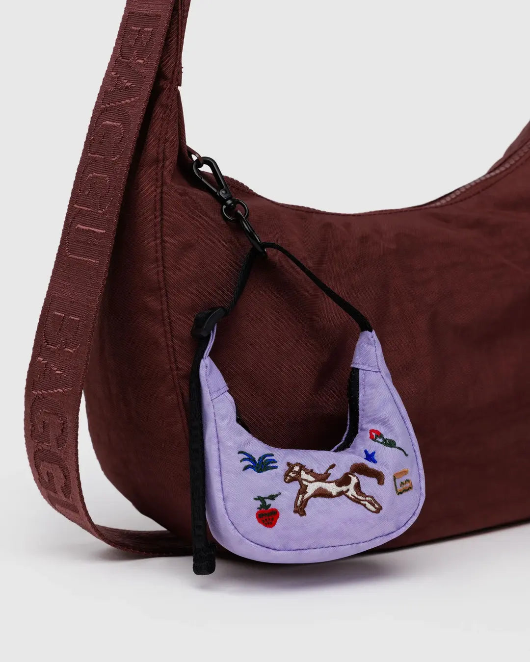 Crescent Bag Charm - Embroidered Pony - Proper
