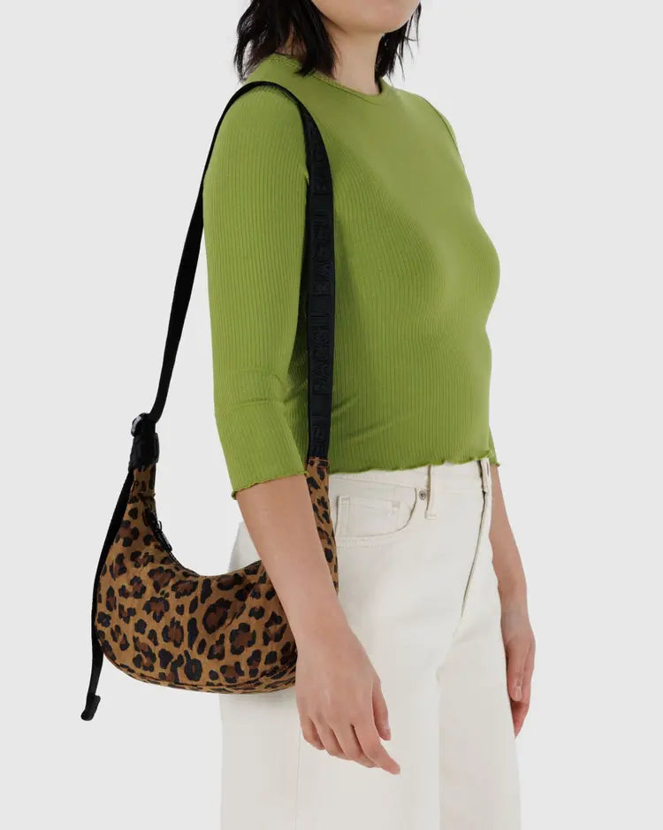 Baggu Small Nylon Crescent Bag - Leopard - Proper