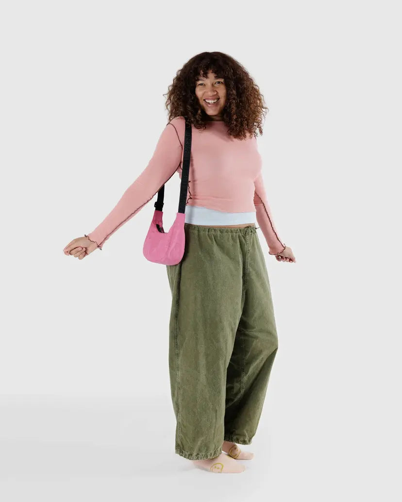 Baggu Small Nylon Crescent Bag - Azalea Pink - Proper