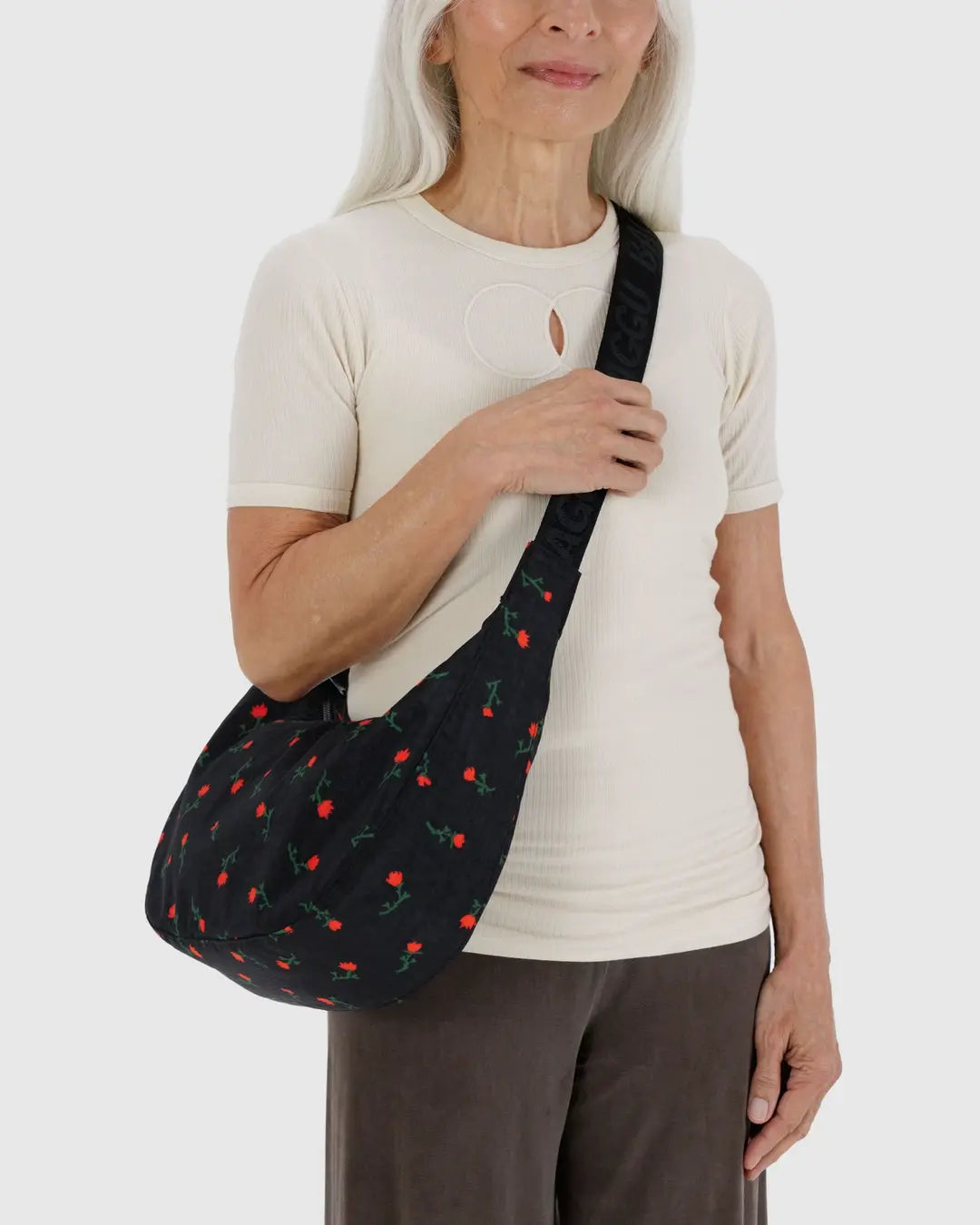 Baggu Medium Nylon Crescent Bag - Painted Wildflower - Proper