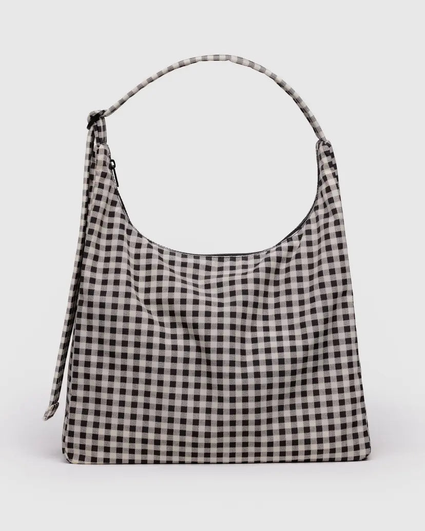 Baggu Nylon Shoulder Bag - Black & White Gingham