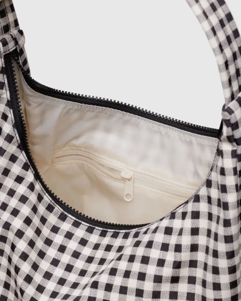 Baggu Nylon Shoulder Bag - Black & White Gingham