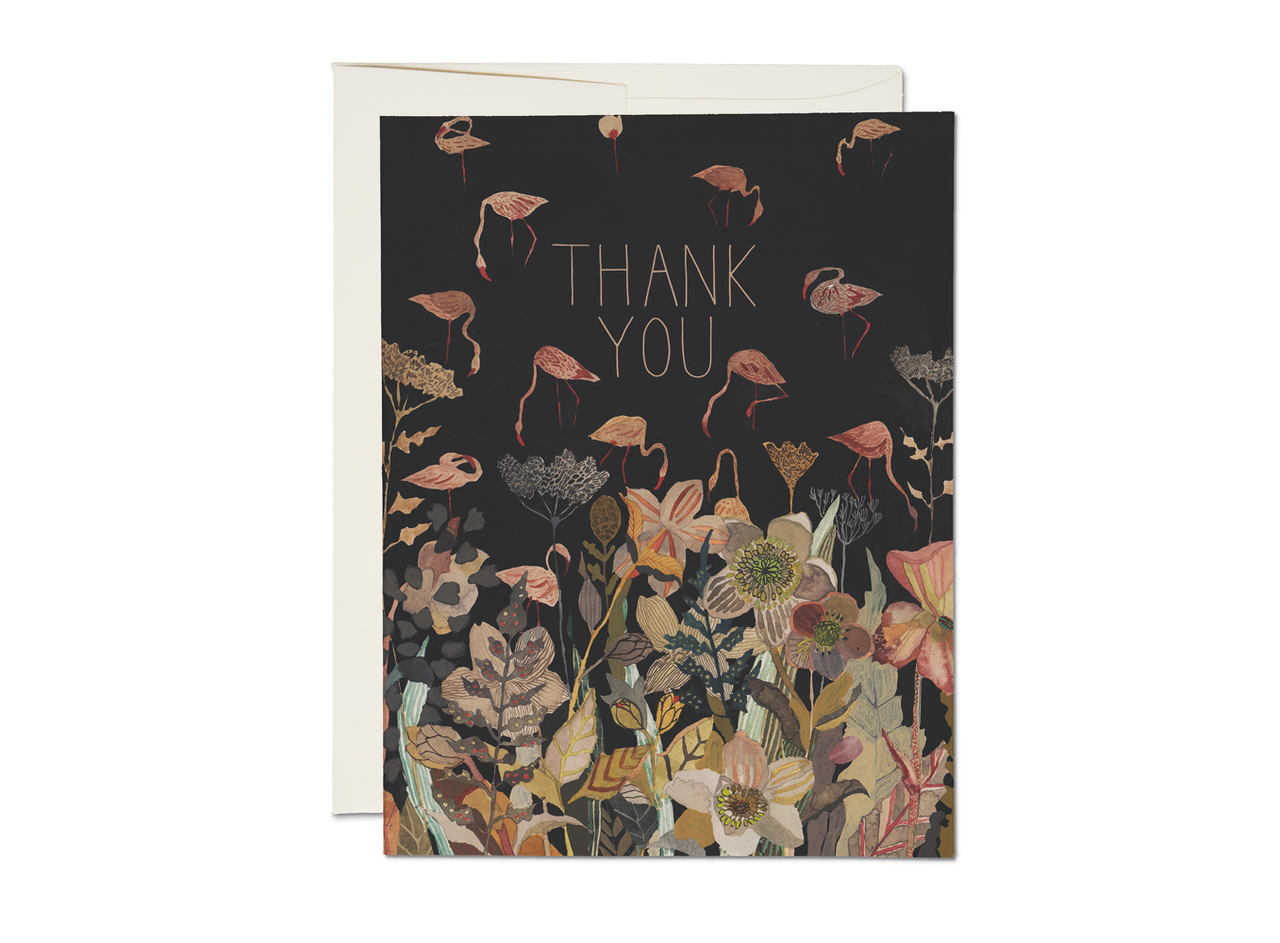 Floral Flamingo Card - Proper