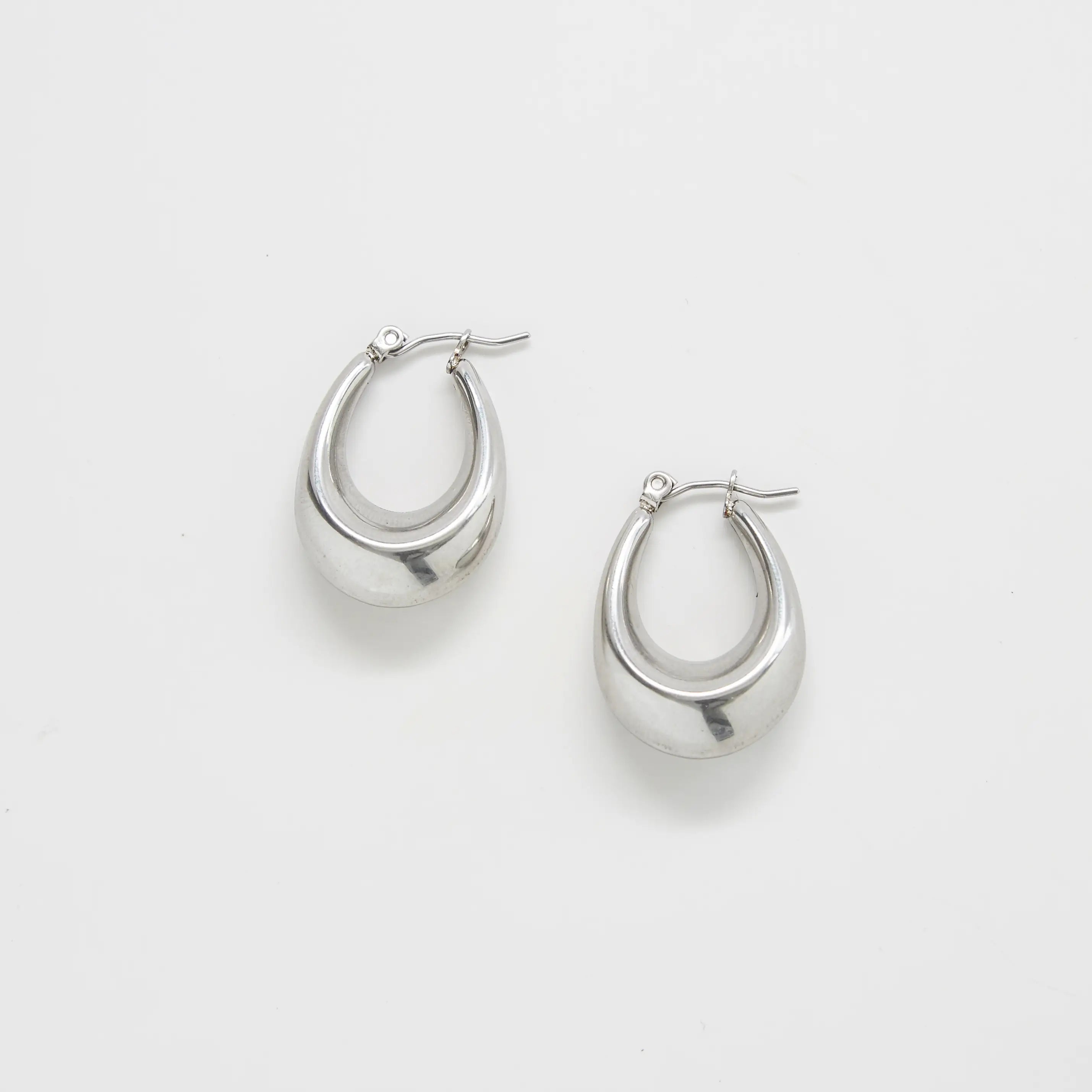Silver Oval Hoop Earrings - Proper