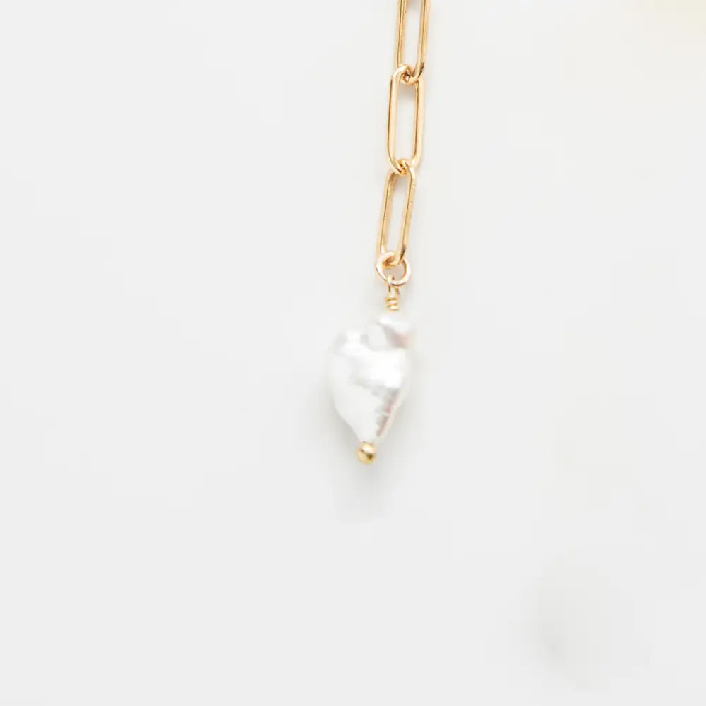 Gold Pearl Chain Jacket Earrings - Proper