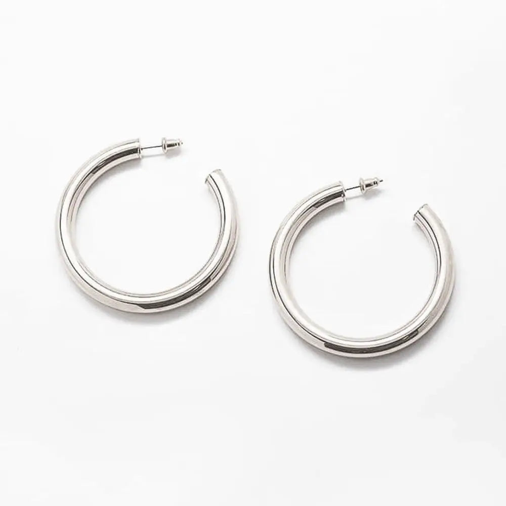 Silver Plated Hoop Earrings - Proper