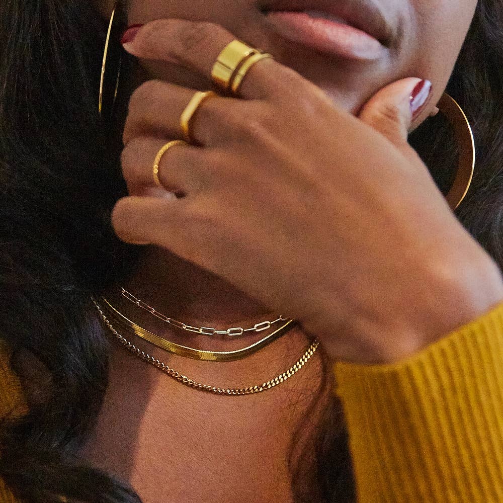 Flat Top Gold Plated Ring - Proper