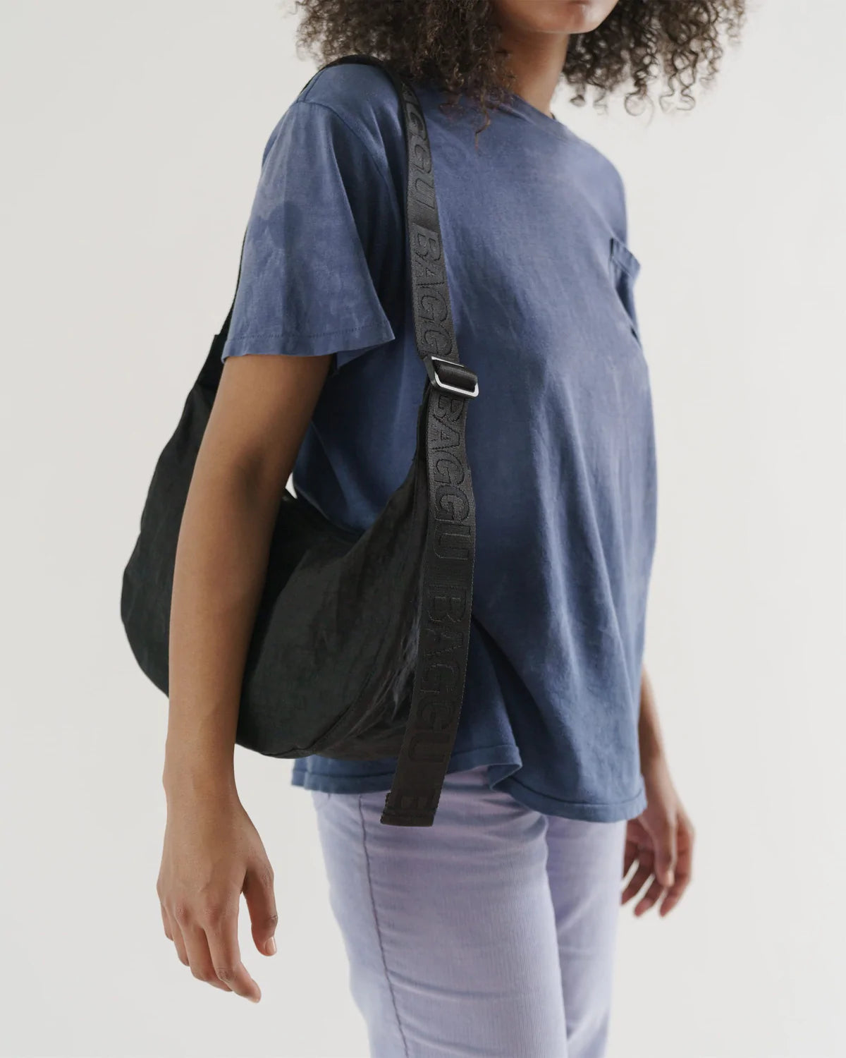 Black Baggu Medium Nylon Crescent Bag - Proper