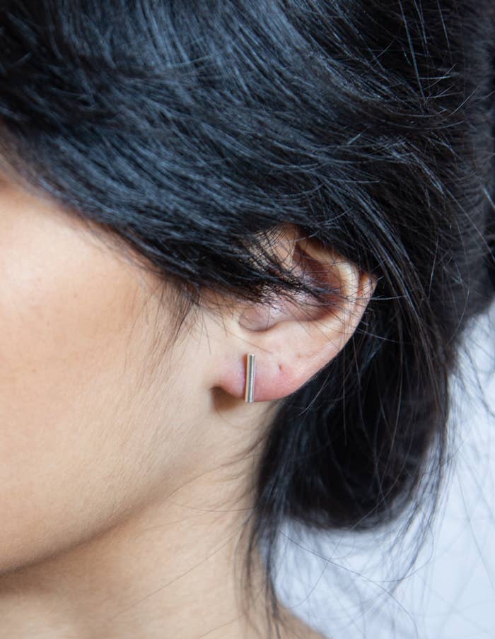 Silver Slim Bar Earrings - Proper