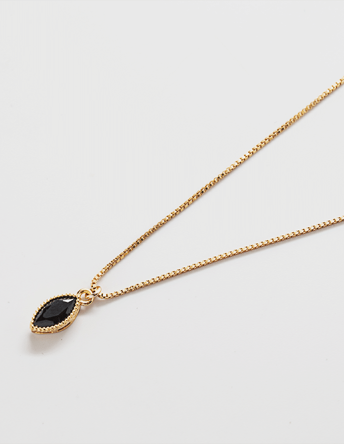 Black CZ Teardrop Necklace - Proper