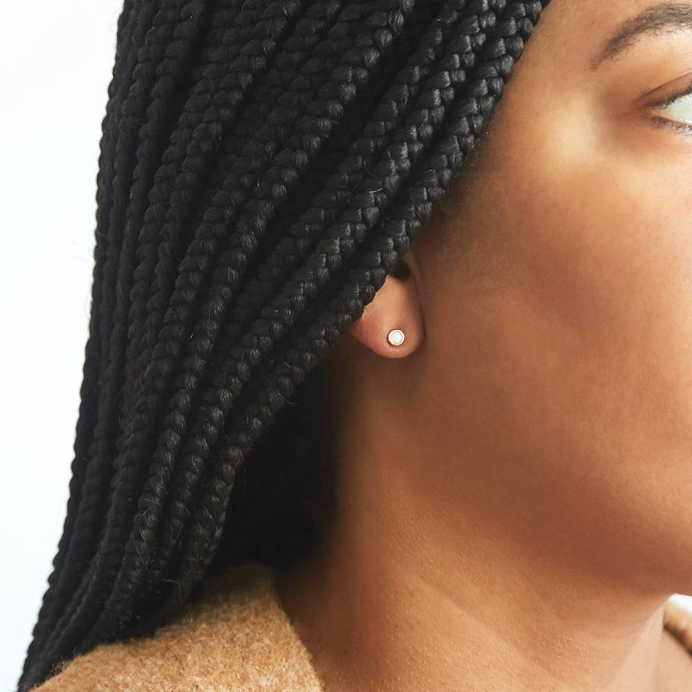 Round Opal Stud Earrings - Proper