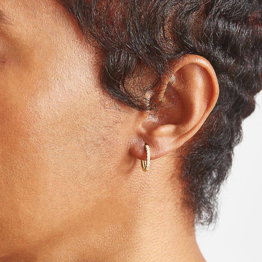 Pave Huggie Hoop Earrings - Proper