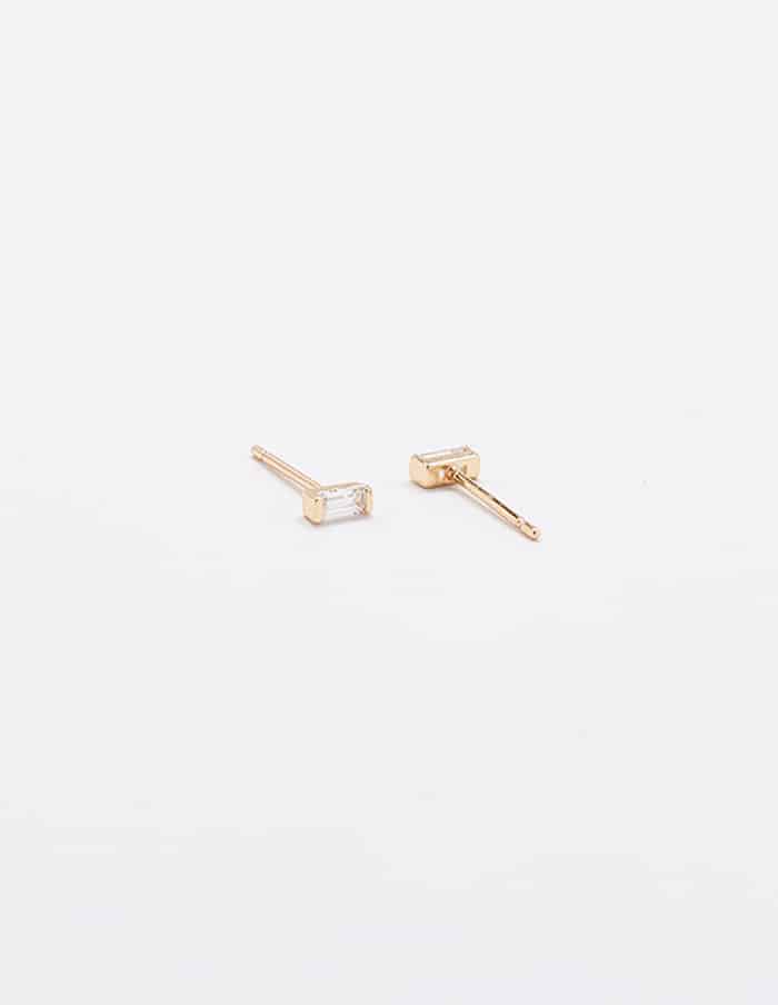 Mini Baguette Gold Studs - Proper