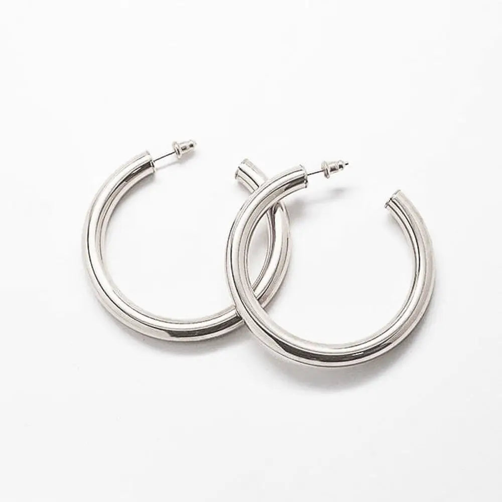 Silver Plated Hoop Earrings - Proper