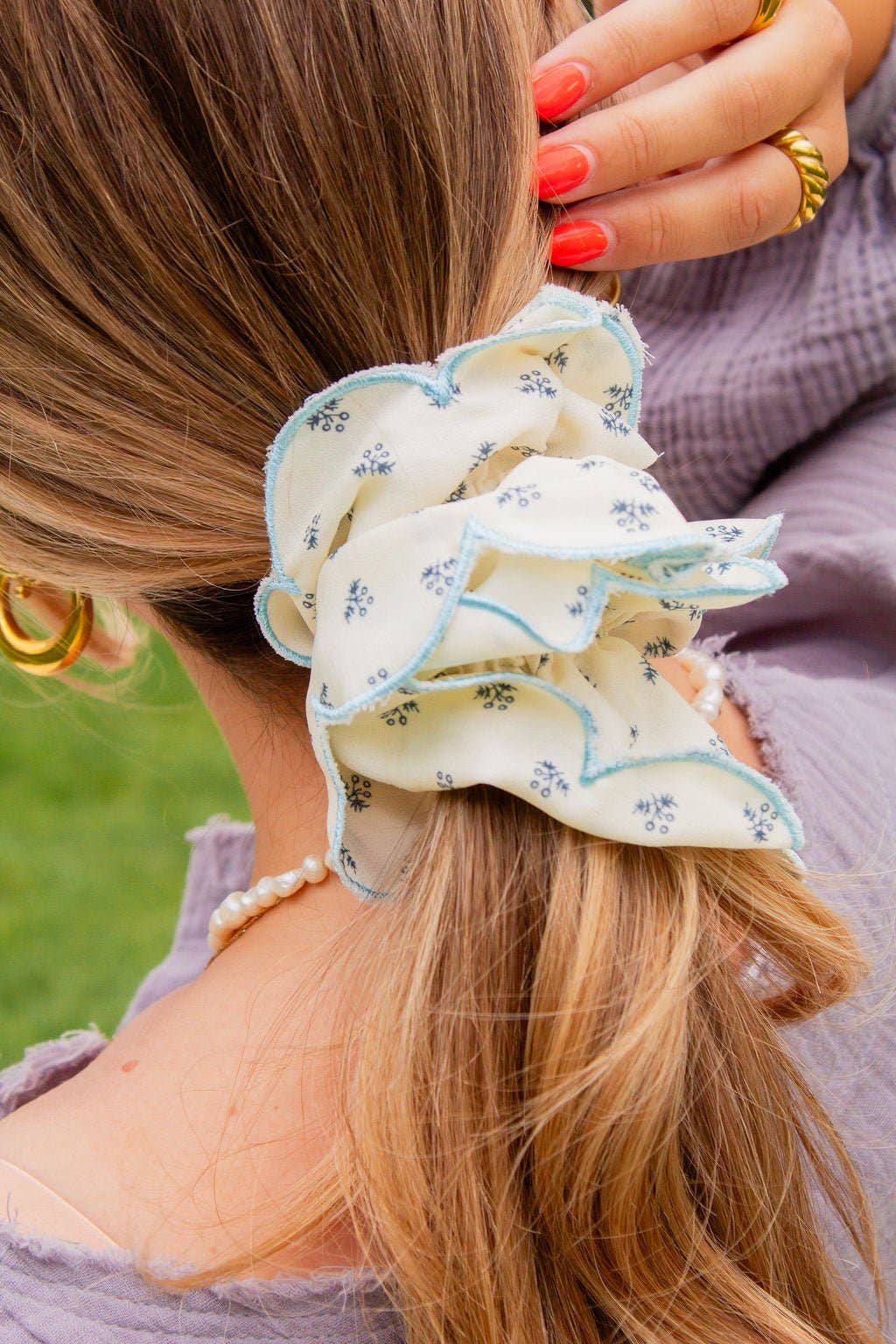 Scallop Double Ruffle Scrunchie - Proper