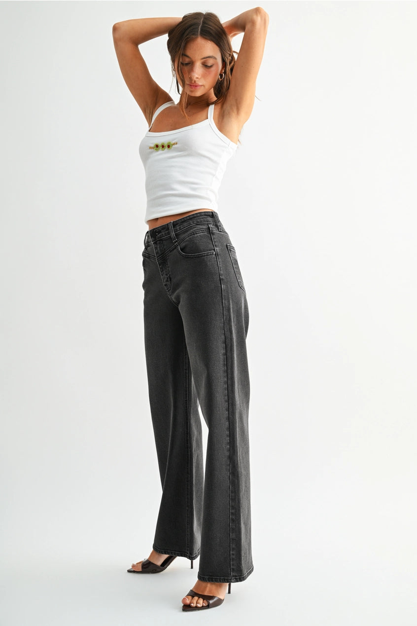 Front Seam Straight Jeans