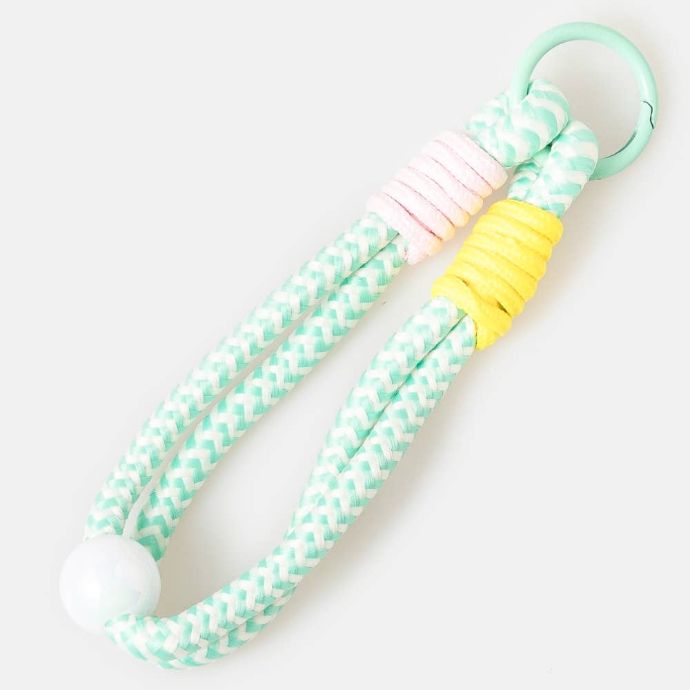 Chevron Pattern Bungee Corda And Bead Bag Charm - Proper
